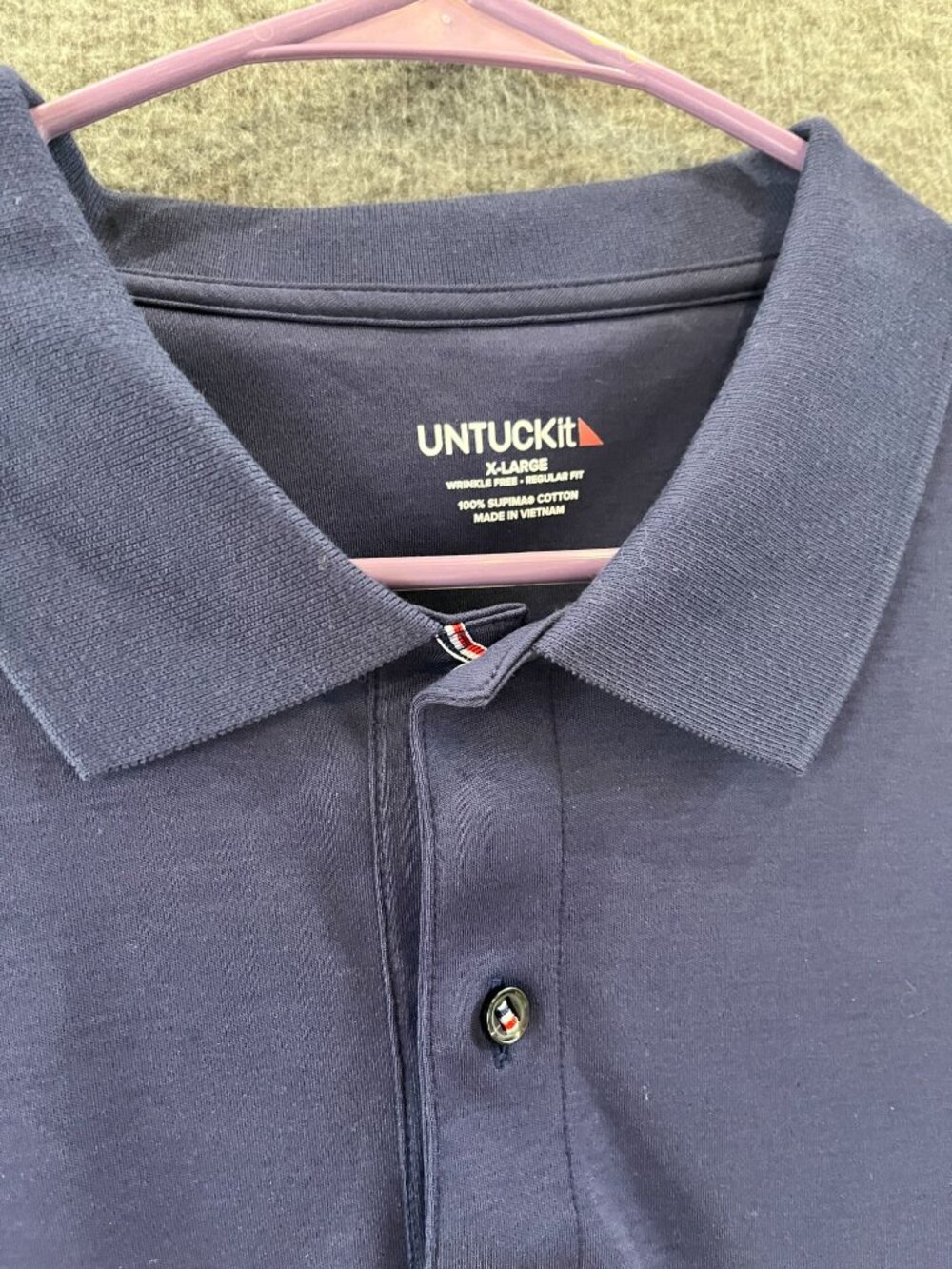 untuckit wrinkle free regular fit mens XL short sleeve button down polo collared